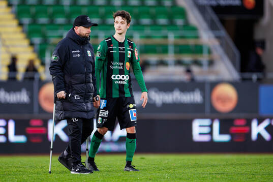 Varbergs tränare Tobias Linderoth och Olle Edlund deppar
