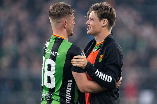 GAIS Alexander Ahl Holmström och Axel Henriksson jublar