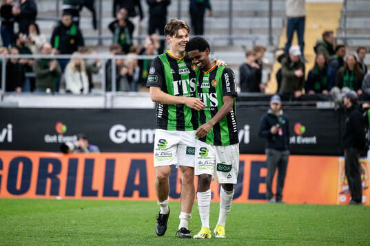 GAIS Axel Henriksson och Harun Ibrahim jublar