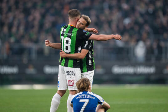 GAIS Alexander Ahl Holmström och Gustav Lundgren jublar