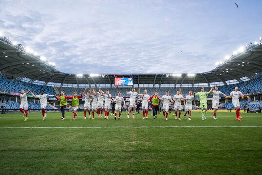 Helsingborgs spelare jublar