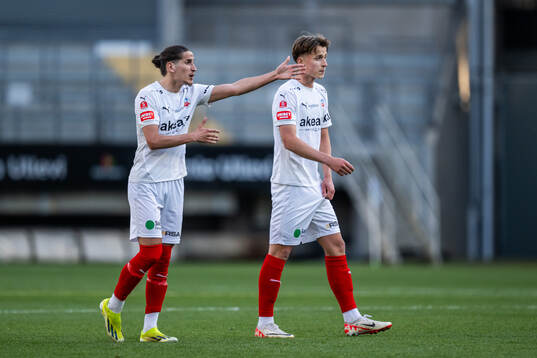 Helsingborgs Ervin Gigovic och Lukas Kjellnäs