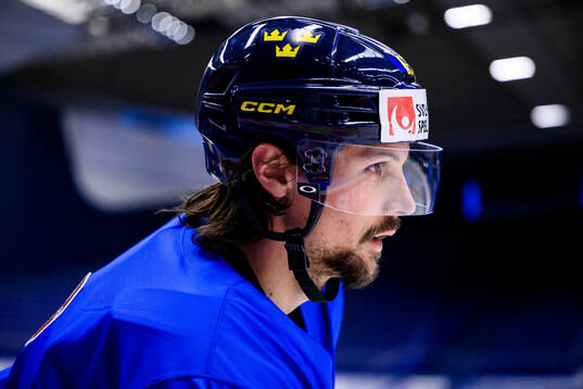 Erik Karlsson of Sweden at a practice session