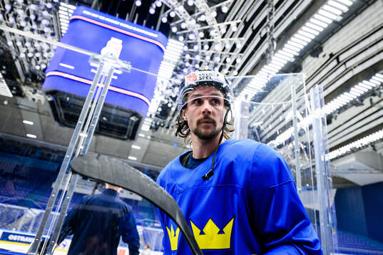 Erik Karlsson of Sweden at a practice session