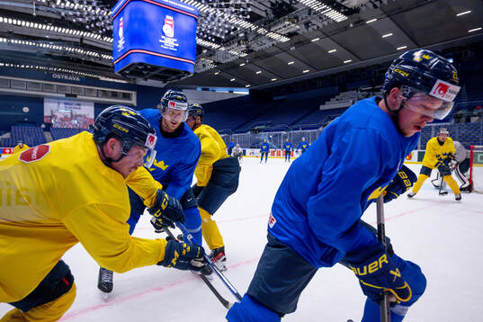 Jonas Brodin of Sweden at a practice session