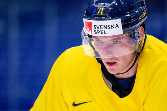Victor Olofsson of Sweden at a practice session