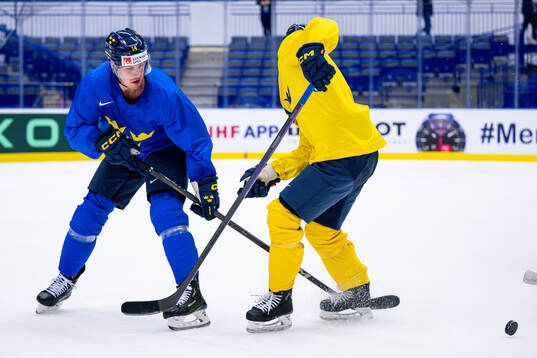 Joel Eriksson Ek of Sweden at a practice session