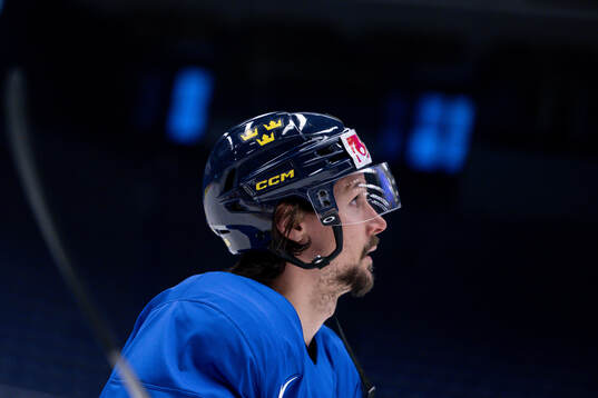 Erik Karlsson of Sweden at a practice session