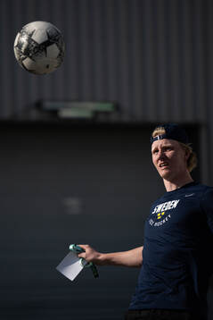 Rasmus Dahlin of Sweden warm up