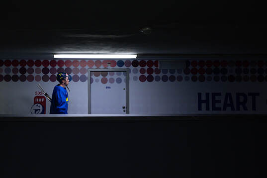 Lucas Raymond of Sweden at a practice session