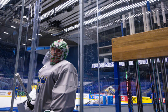 Goaltender Filip Gustavsson of Sweden