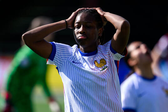 Mymithye Bironien of France looks dejected