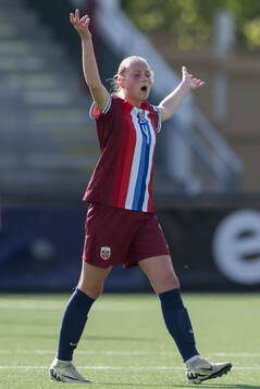 Josefine Lefdal of Norway looks dejected