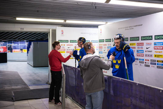 Rasmus Dahlin and Jonas Brodin of Sweden