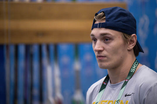 Pontus Holmberg of Sweden at a practice session