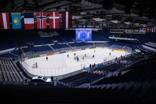 General interior view over Ostrava Arena at a practice