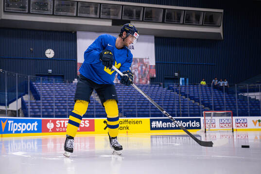 André Burakovsky of Sweden at a practice session