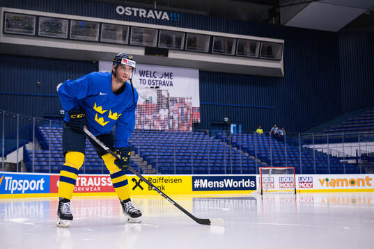 André Burakovsky of Sweden at a practice session