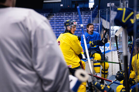 Erik Karlsson of Sweden at a practice session