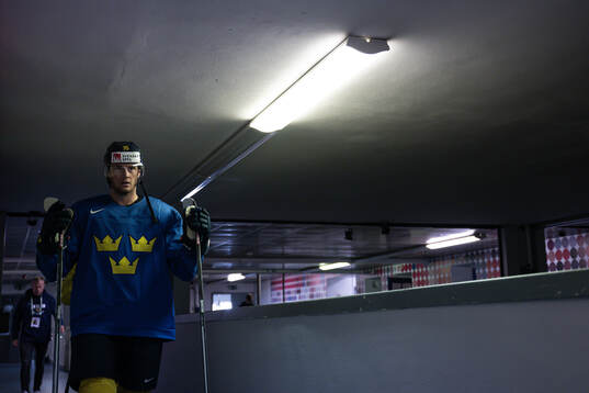 André Burakovsky of Sweden at a practice session