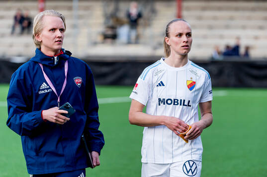 FC Rosengårds kommunikationsansvarig Axel Kaijalainen och