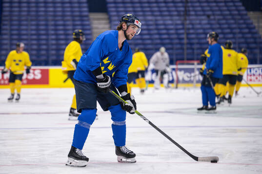 Adrian Kempe of Sweden at a practice session