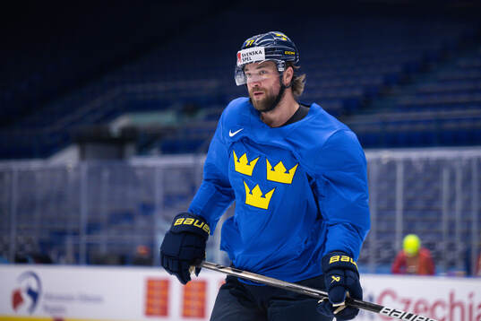Victor Hedman of Sweden at a practice session