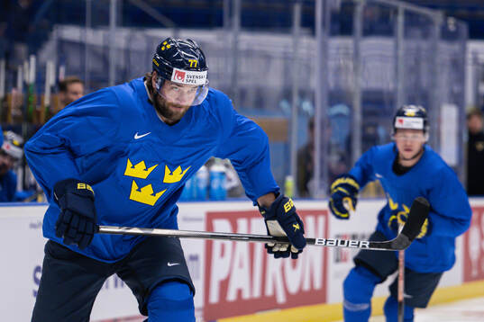 Victor Hedman of Sweden at a practice session