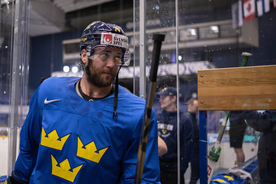 Victor Hedman of Sweden at a practice session
