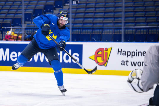 Victor Hedman of Sweden at a practice session