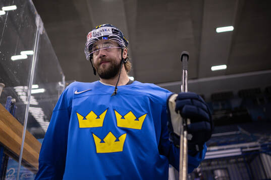 Victor Hedman of Sweden at a practice session