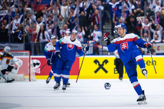 Martin Fehervary of Slovakia celebrates the 2-2 goal