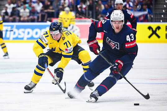 Victor Olofsson of Sweden and Luke Huges of USA
