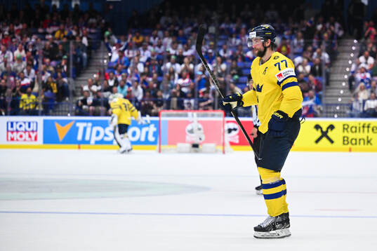 Victor Hedman of Sweden celebrates