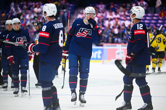 Alex Vlasic of USA looks dejected