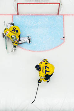Goaltender Filip Gustavsson and Victor Hedman