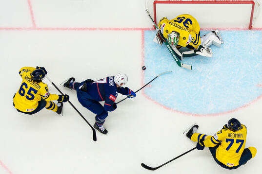 Erik Karlsson, goaltender Filip Gustavsson and Victor