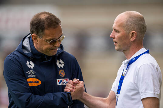 Christian Johnsen, head coach of Aalesund, and Bjørn Erik