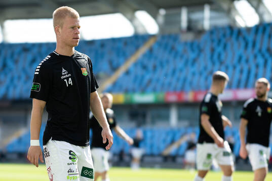 GAIS Filip Gustafsson innan fotbollsmatchen i Allsvenskan
