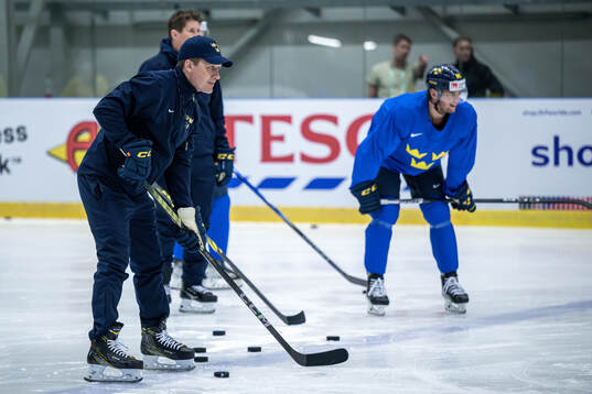 Head coach Sam Hallam of Sweden at a practice session