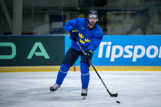 Victor Hedman of Sweden at a practice session