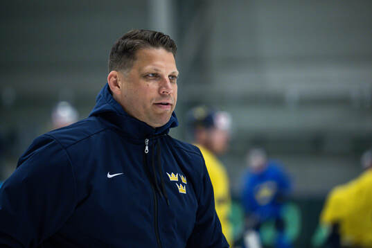 Assistant coach Josef Boumedienne of Sweden at a practice