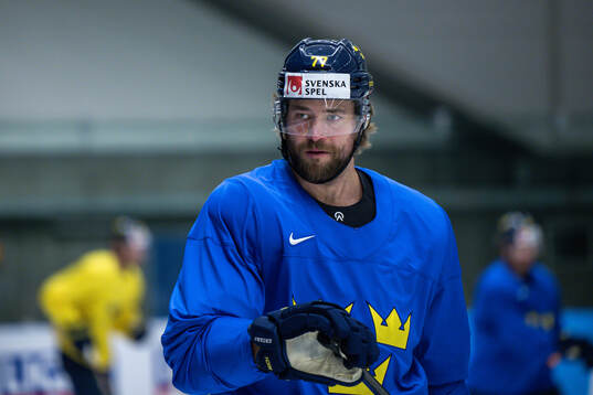 Victor Hedman of Sweden at a practice session