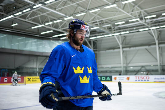 Victor Hedman of Sweden at a practice session