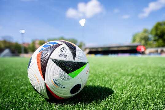 Official match ball at the pitch