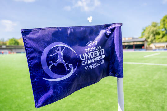 A corner flag at Malmö Idrottsplats