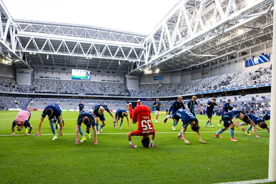 Djurgårdens spelarna jublar