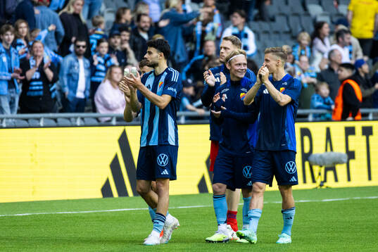 Djurgårdens Deniz Hummet, Tobias Gulliksen, och Samuel