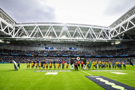 Djurgårdens och Elfsborgs spelarna i lineup