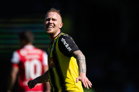 Häckens Mikkel Rygaard Jensen jublar